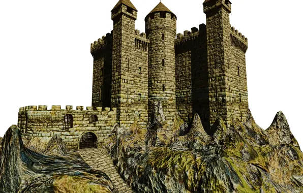 Photo, Castle, Stone, 3D Graphics