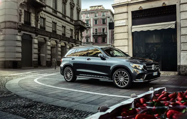 The city, transport, turn, car, Mercedes Benz GLC