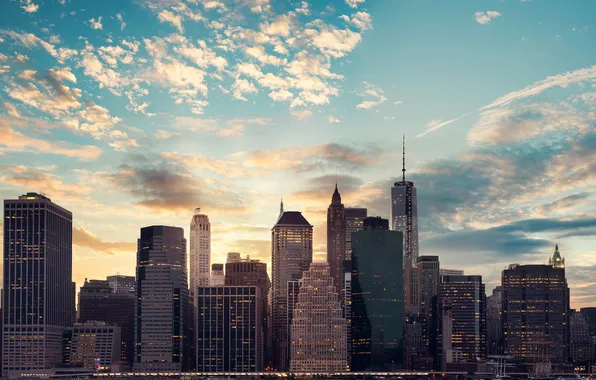 The sky, clouds, the city, building, megapolis, New York, New - York