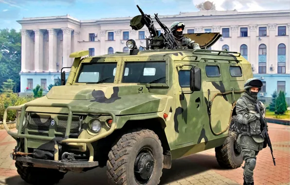 The armed forces of Russia, Armored car, Soldiers, "Tiger", military vehicle-SUV