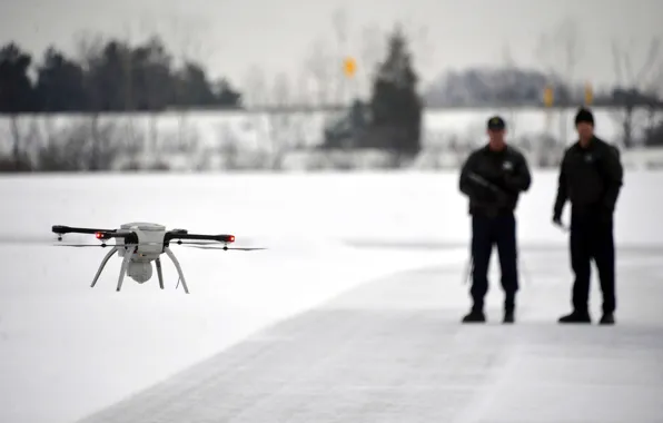 Ice, man, technology, drone
