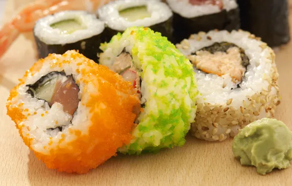 Picture food, fish, figure, food, 1920x1200, sushi, sushi, sesame