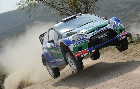 Jump, dust, ford, rally, rally, wrc, fiesta, Petter Solberg