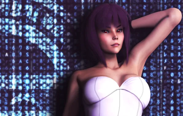 Picture girl, rendering, cyborg, Ghost In The Shell, the fireworks kusanagi