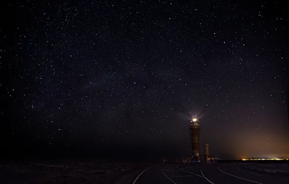 Picture the sky, stars, night, lighthouse