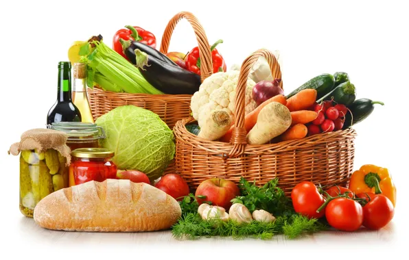 Picture basket, vegetables, baton, conservation