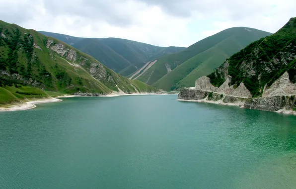 Landscape, mountains, lake, Russia, Chechen Republic, kezenoy-am