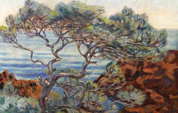 Landscape, picture, impressionism, Arman Hyomin, Armand Guillaumin, The red Rocks at Agay