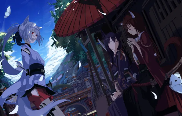 Girls, ears, youkai