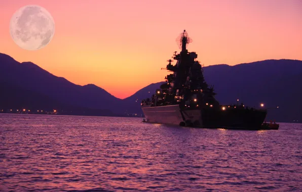 Night, cruiser, Peter The Great, RAID