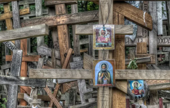 Picture crosses, religion, icons