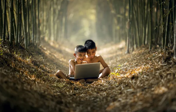 Man, child, asian, villager