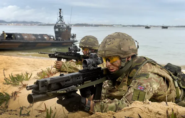 Picture Camouflage, SA80, Heckler &ampamp; Koch AG-36, Royal Marines