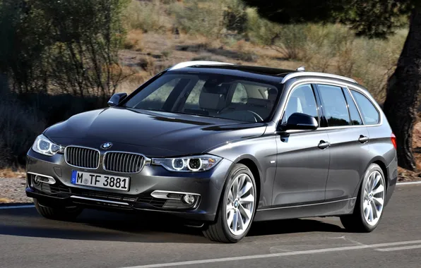 Picture road, BMW, BMW, the front, universal, 3 Series, Touring, 3 series