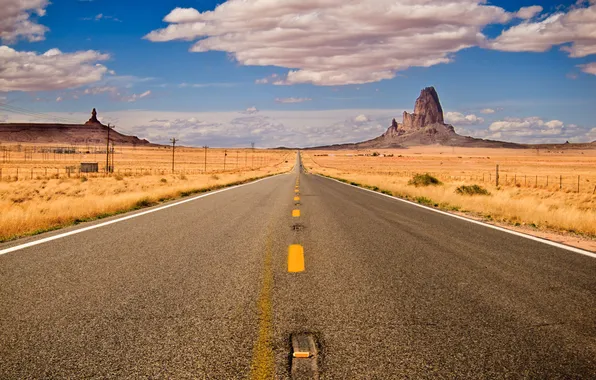 Road, the sky, clouds, AZ