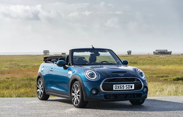 Road, the sky, Mini, convertible, Cabrio, Cooper S, Sidewalk