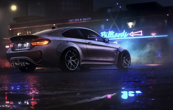 Night, BMW, game, NFS, night, art, Electronic Arts, Need For Speed