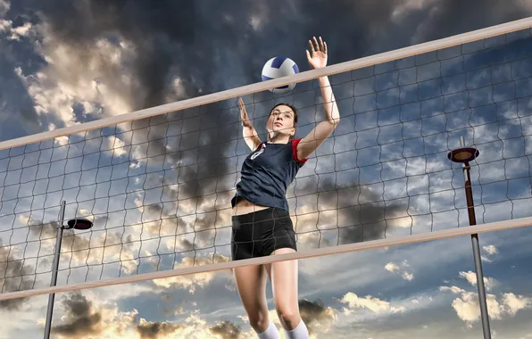 Girl, game, field, line, jump, female, equipment, event