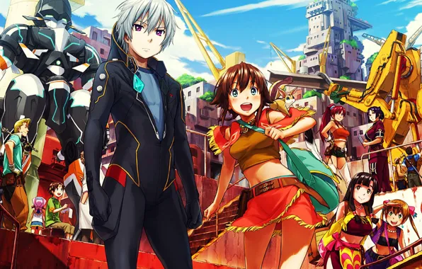 Picture robot, anime, Ledo, Garganta on a green planet, Aimee, Chamber