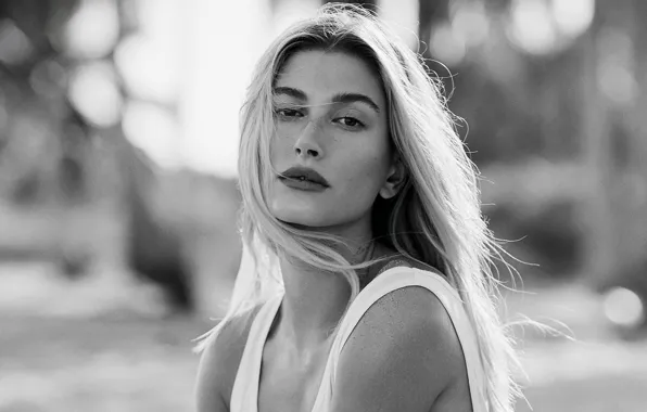 Look, girl, face, photo, model, hair, black and white, It