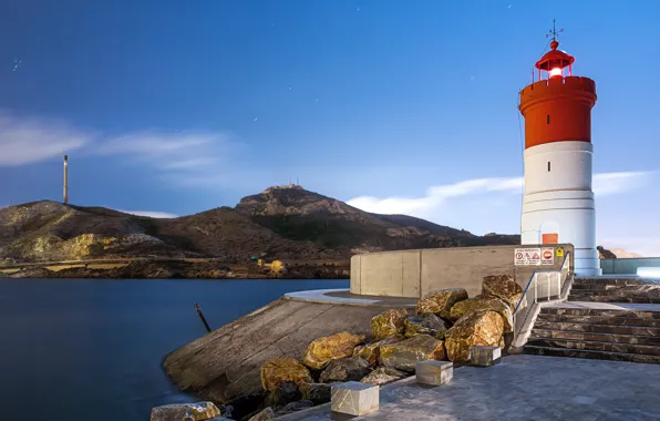 Picture mountains, lighthouse, Spain, Murcia