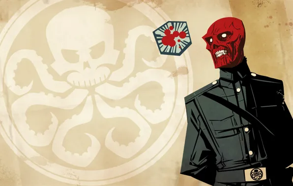 Picture Marvel, comic, comics, Red Skull, Hydra, Red Skull