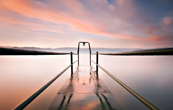 Clouds, lake, excerpt, pier, 155