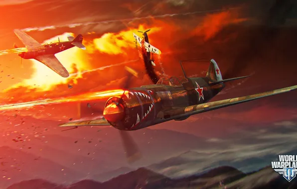Picture the plane, fire, star, aviation, air, MMO, Wargaming.net, World of Warplanes