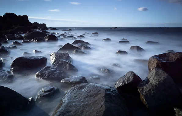 Sea, landscape, stones