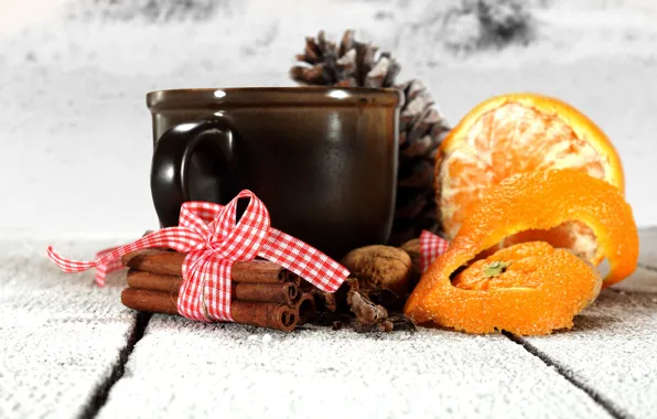 Picture winter, tea, new year, Christmas, Cup