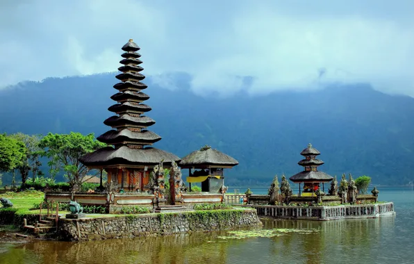 Picture Bali, Indonesia, Bali, Indonesia, lake Bratan, Lake Bratan, Pura Ulun Danu Bratan