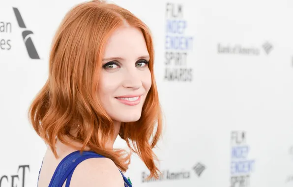 Picture look, pose, smile, makeup, actress, photoshoot, hair, Jessica Chastain