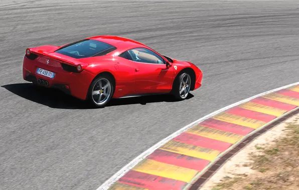 Picture Red, Auto, Machine, Ferrari, Turn, Ferrari, Track, 458