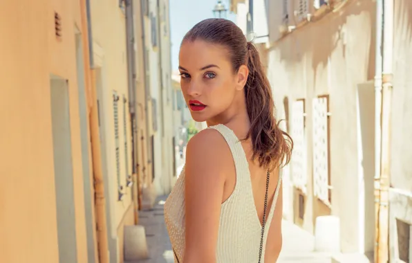 Look, girl, face, pose, street, model, Barbara Palvin