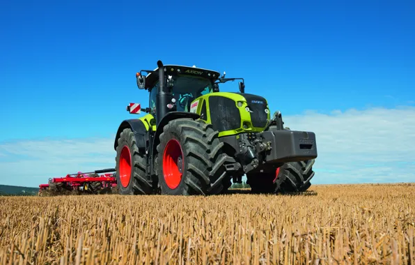 Field, the sky, work, tractor, cabin, wheel, Claas, Claas Axion 950