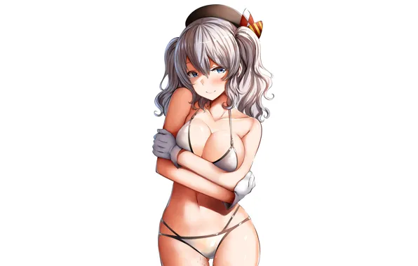Girl, sexy, cleavage, boobs, anime, beautiful, short hair, pretty
