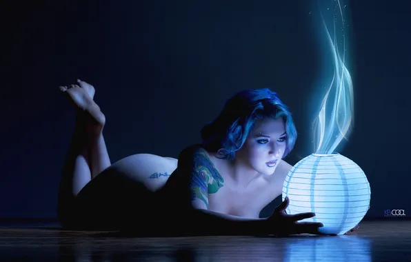 Magic, blue, tattoo, lantern