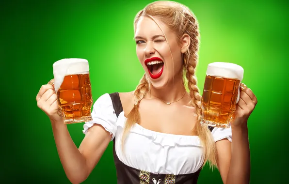 Girl, sweet, beer, german, adorable