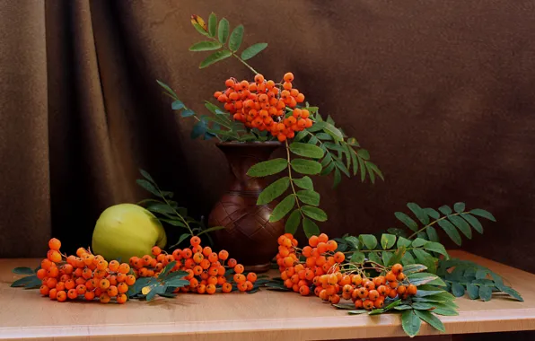 Picture summer, berries, apples, fruit, still life, Rowan