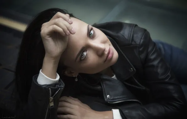 Picture look, girl, pose, jacket, Angelina Petrova, Frank Verbreyt
