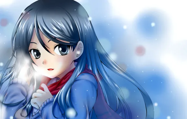 Girl, snow, smile, scarf, To Aru Majutsu no Index, fukiyose seiri, index of magic