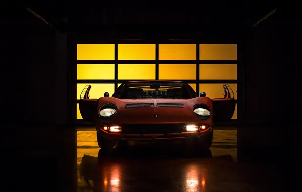 Auto, Lamborghini, Machine, Light, 1971, Lights, Car, Supercar