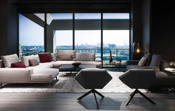 Wallpaper design, style, interior, megapolis, living room for mobile ...