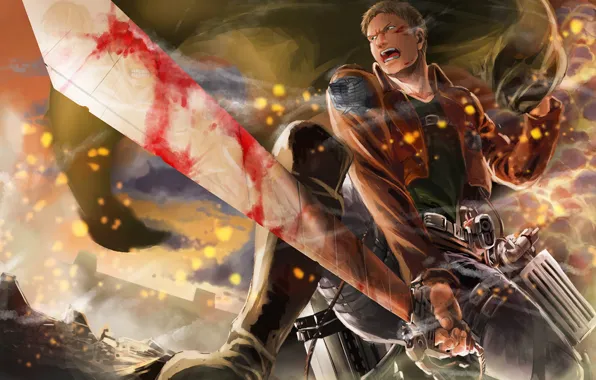 Sword, blood, game, anime, man, ken, blade, asian