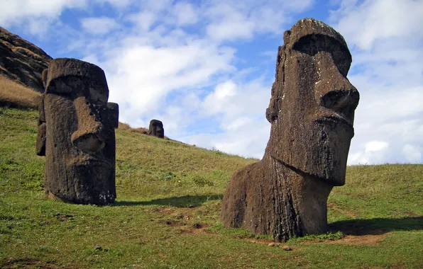 Island, figure, Easter, stone