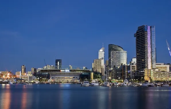 Picture sea, the sky, lights, home, the evening, Melbourne, Australia