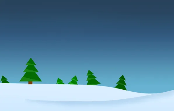 Picture winter, forest, tree, minimalism, vector