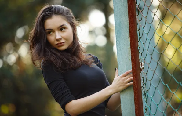 Download Wallpaper Summer Look Face Model Hair The Fence Lera