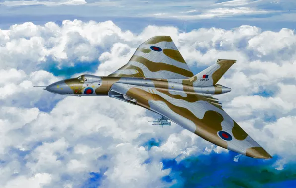 War, art, painting, aviation, Avro Vulcan