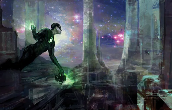 Superhero, art, Green Lantern, green lantern, DC Comics
